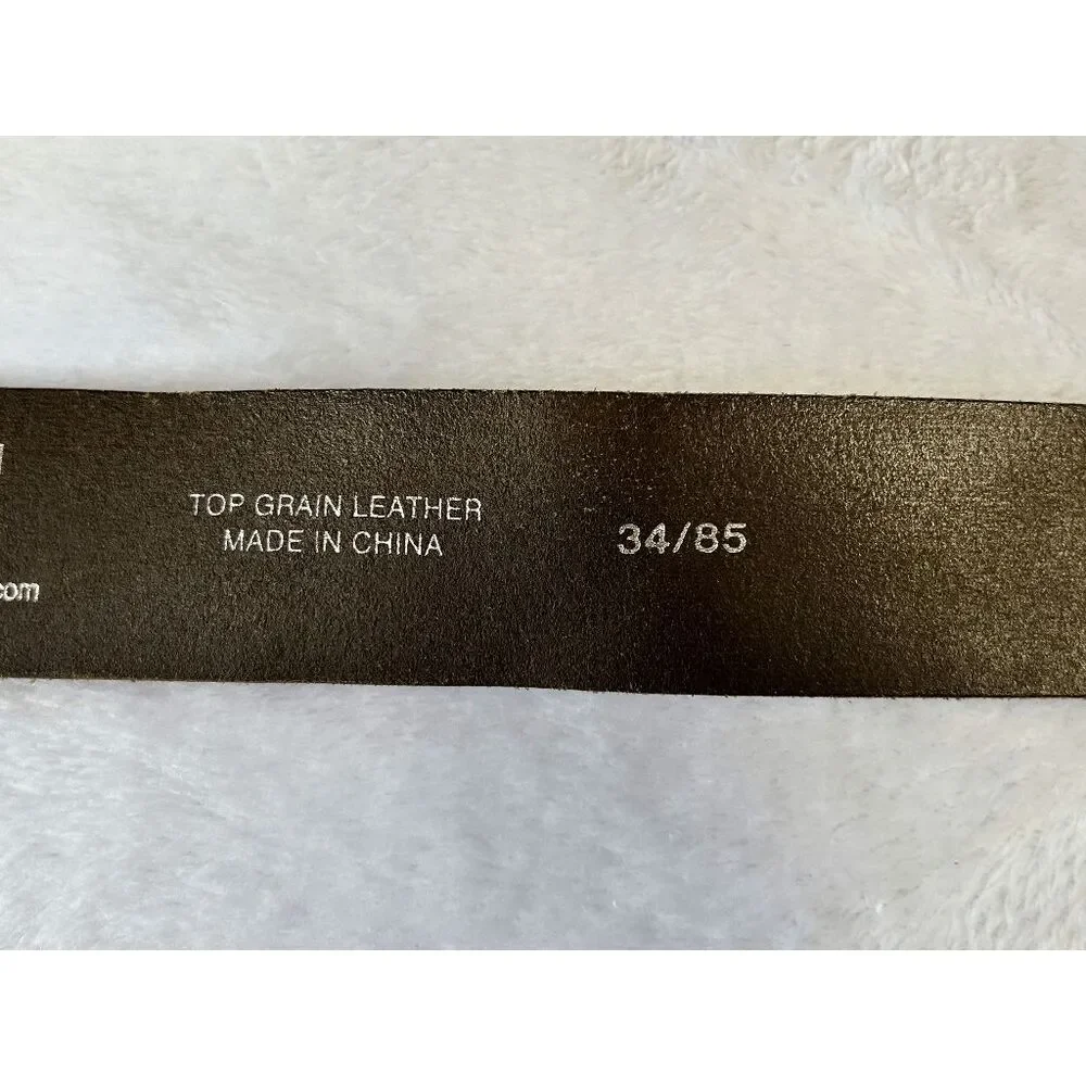 Men's Levi SilverTab Top Grain Leather Belt Size 34/85 Solid Brass Buckle
